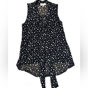 Black sheer tank top with hearts Valentine’s Day size medium